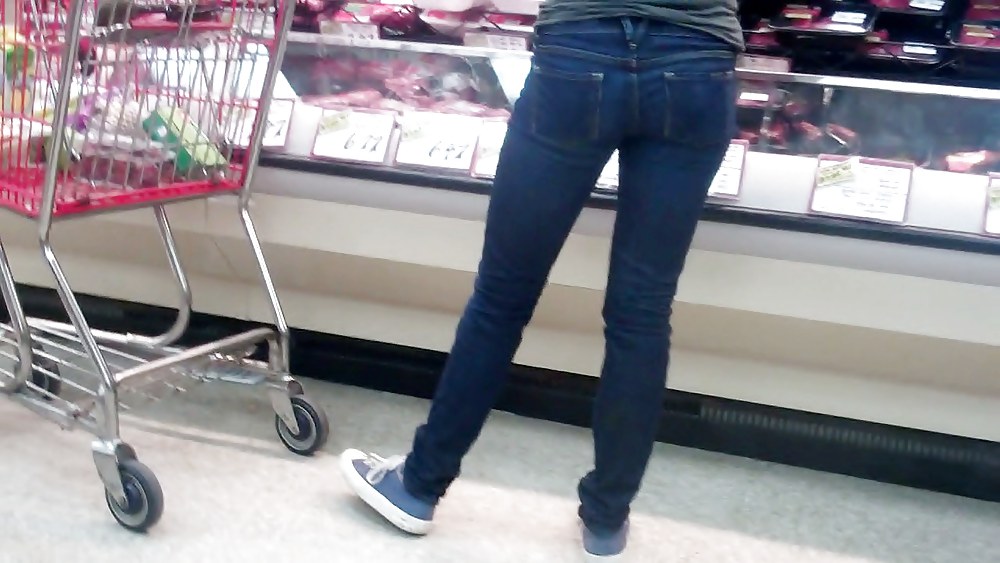 Butts & Ass in blue jeans looking tight #5922443