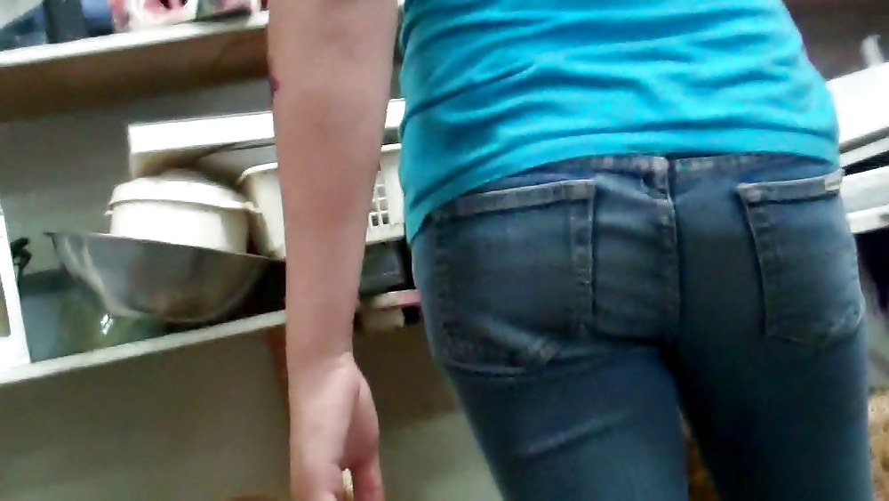 Butts & Ass in blue jeans looking tight #5922480