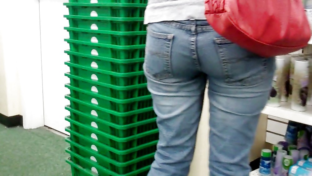 Butts & Ass in blue jeans looking tight #5922591