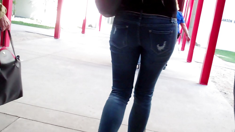 Butts & Ass in blue jeans looking tight #5922709