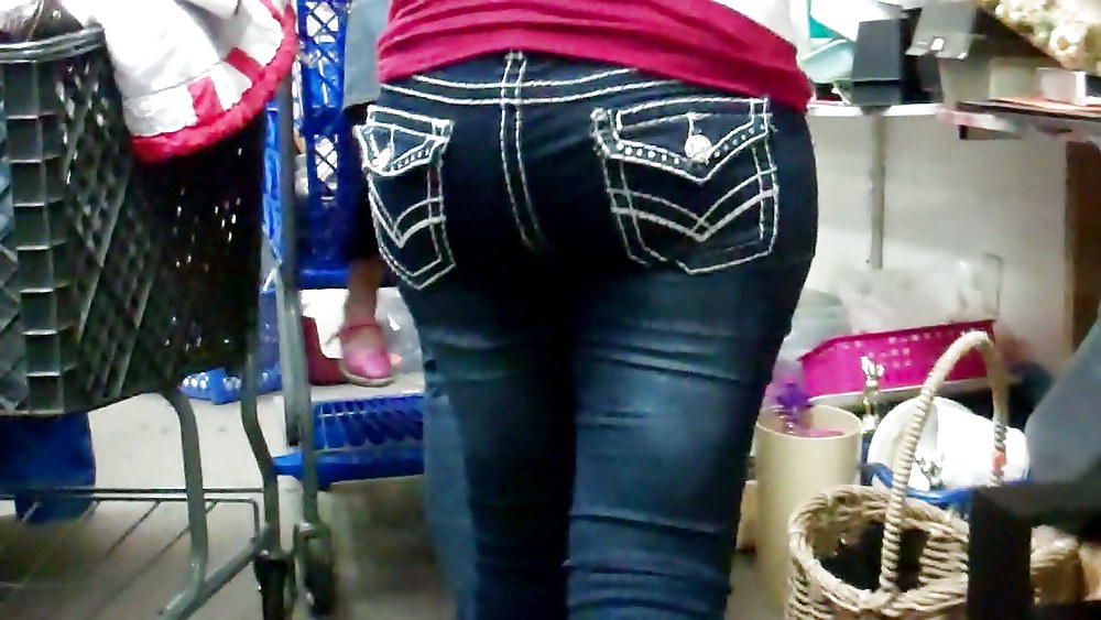Butts & Ass in blue jeans looking tight #5922832