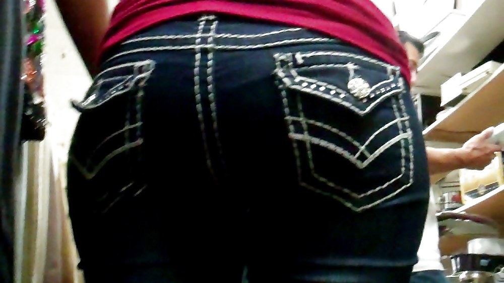 Butts & Ass in blue jeans looking tight #5922892