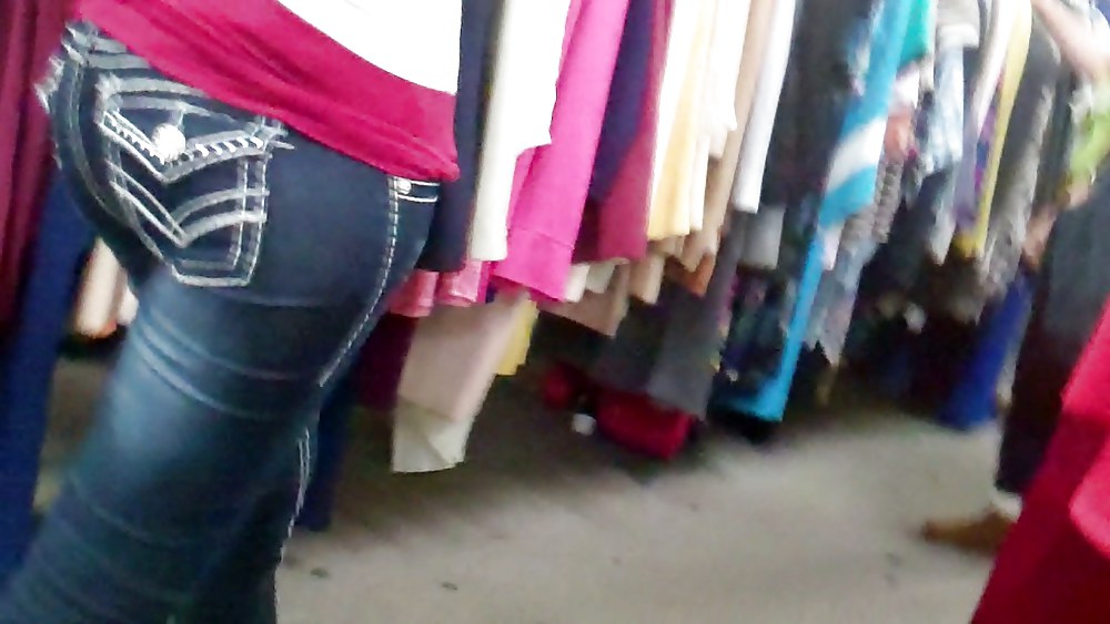 Butts & Ass in blue jeans looking tight #5922920