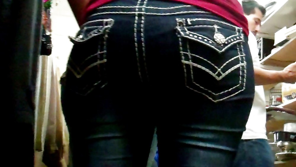 Butts & Ass in blue jeans looking tight #5922941