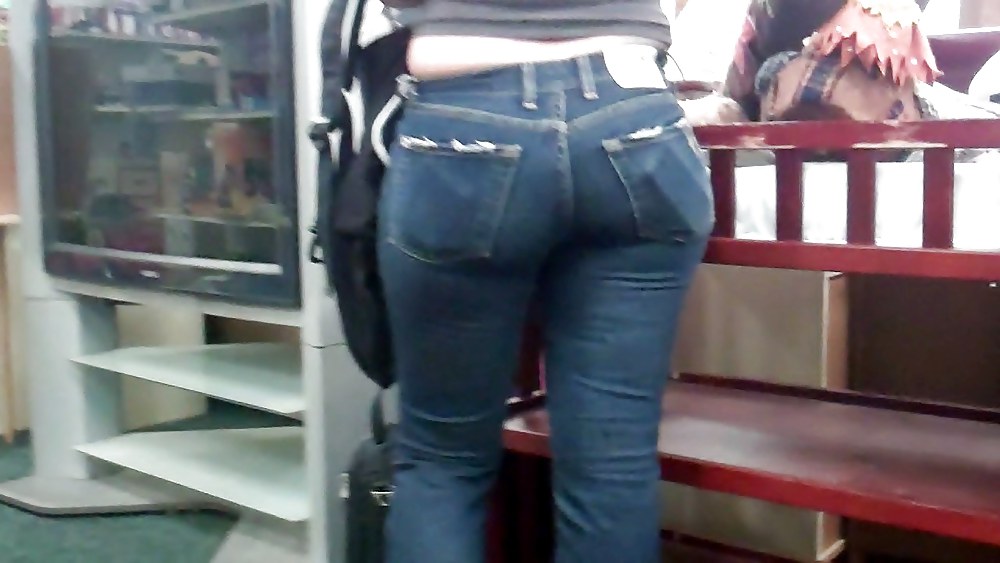 Butts & Ass in blue jeans looking tight #5922963