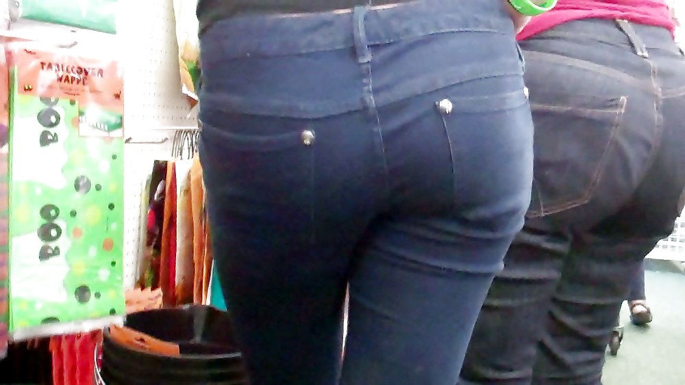 Butts & Ass in blue jeans looking tight #5923005