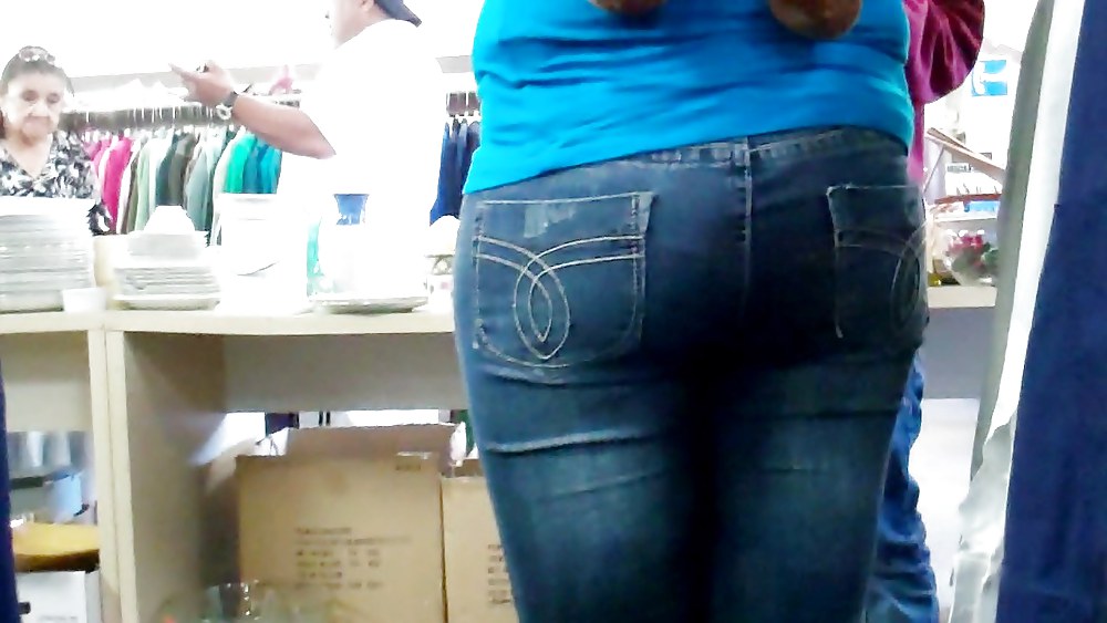 Butts & Ass in blue jeans looking tight #5923010