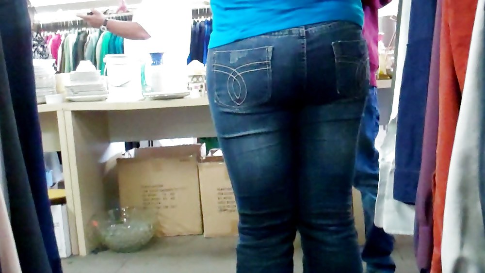 Butts & Ass in blue jeans looking tight #5923021