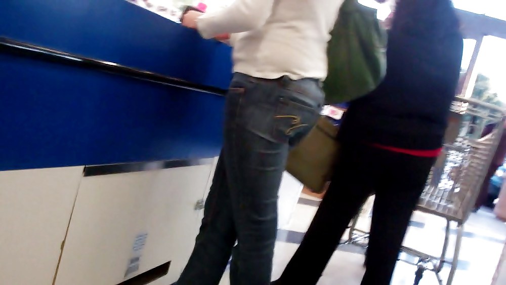 Butts & Ass in blue jeans looking tight #5923156