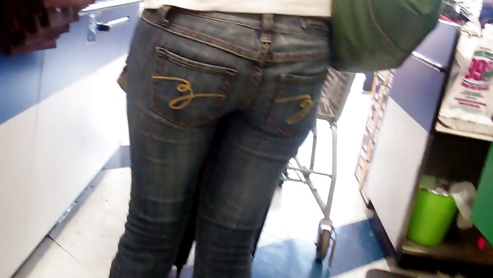 Butts & Ass in blue jeans looking tight #5923163