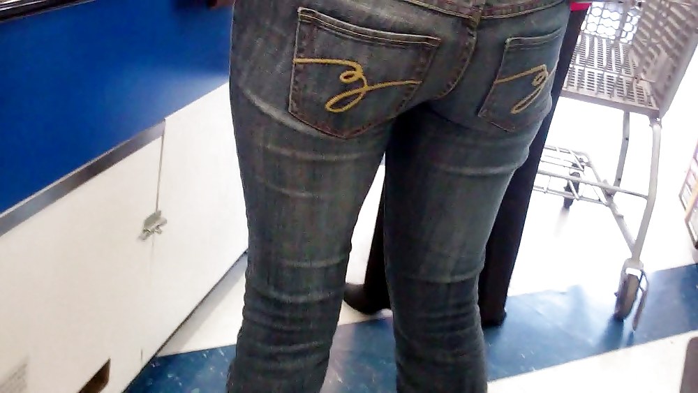 Butts & Ass in blue jeans looking tight #5923197