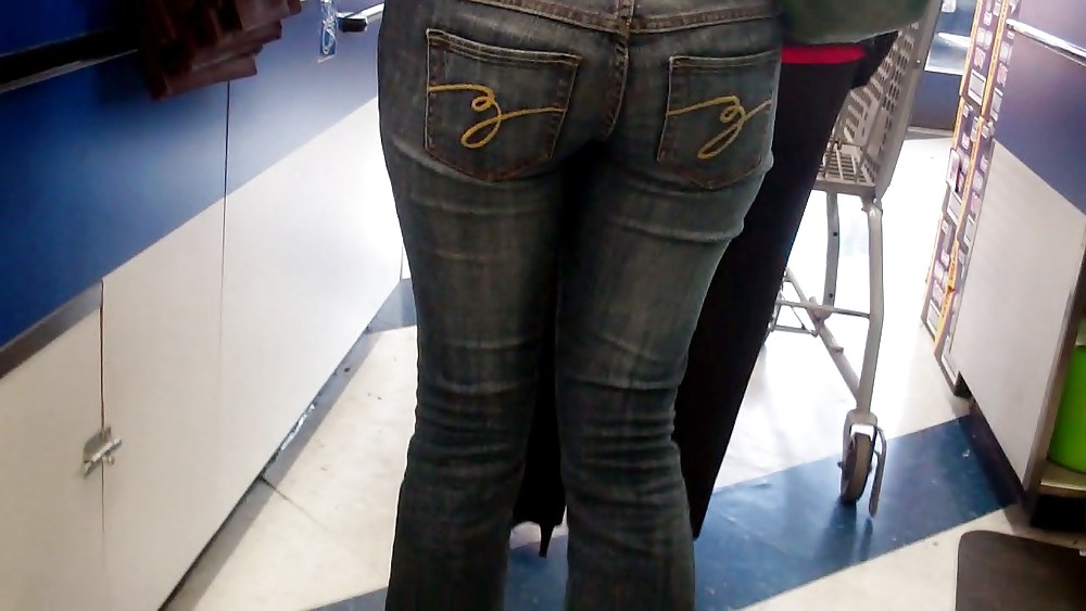 Butts & Ass in blue jeans looking tight #5923219