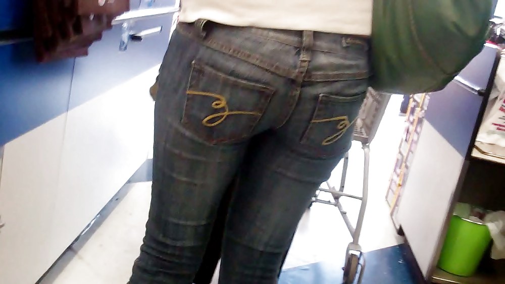 Butts & Ass in blue jeans looking tight #5923227