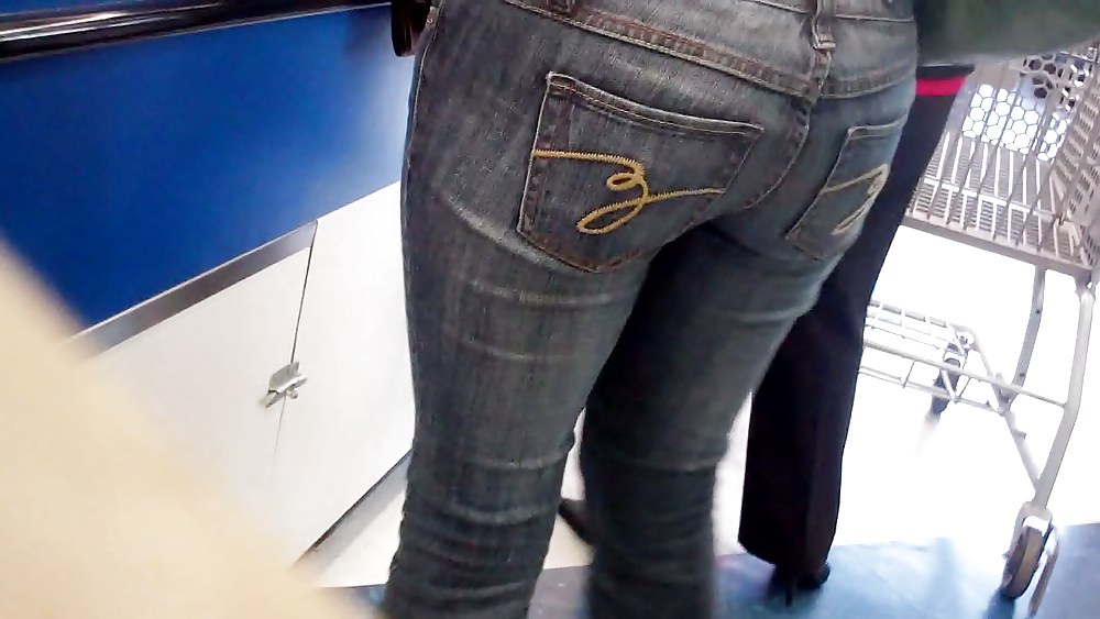 Butts & Ass in blue jeans looking tight #5923231