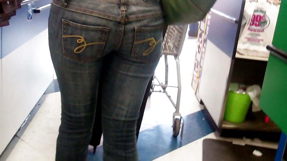 Butts & Ass in blue jeans looking tight #5923237