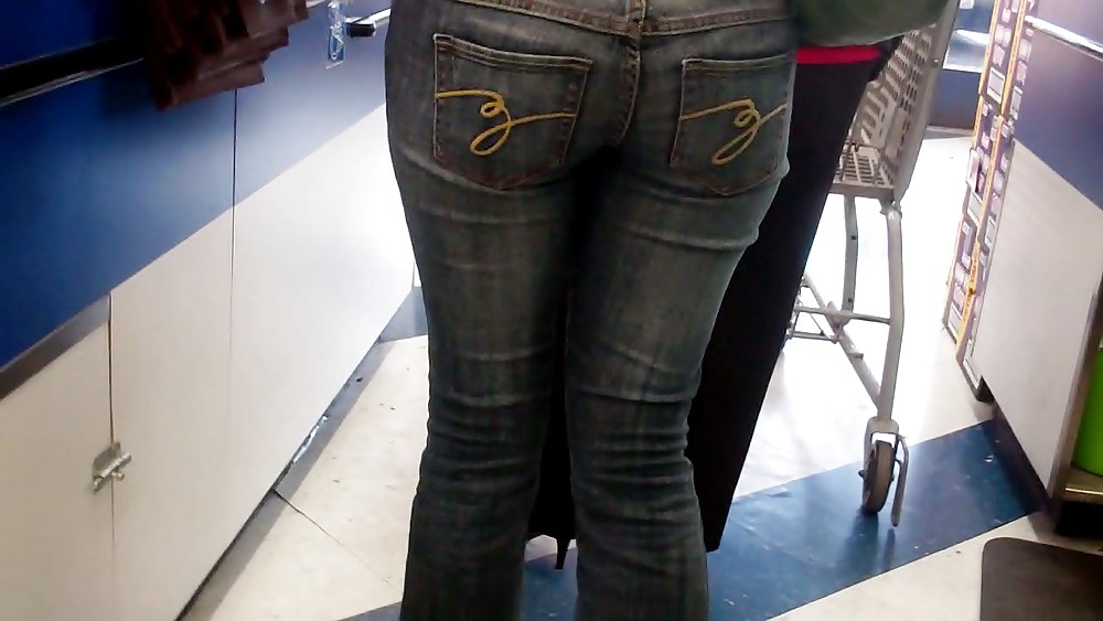 Butts & Ass in blue jeans looking tight #5923241