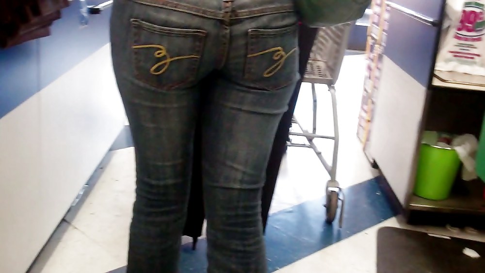 Butts & Ass in blue jeans looking tight #5923260