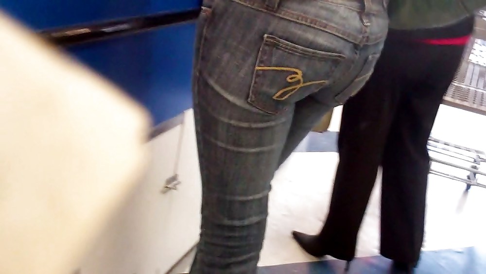 Butts & Ass in blue jeans looking tight #5923271