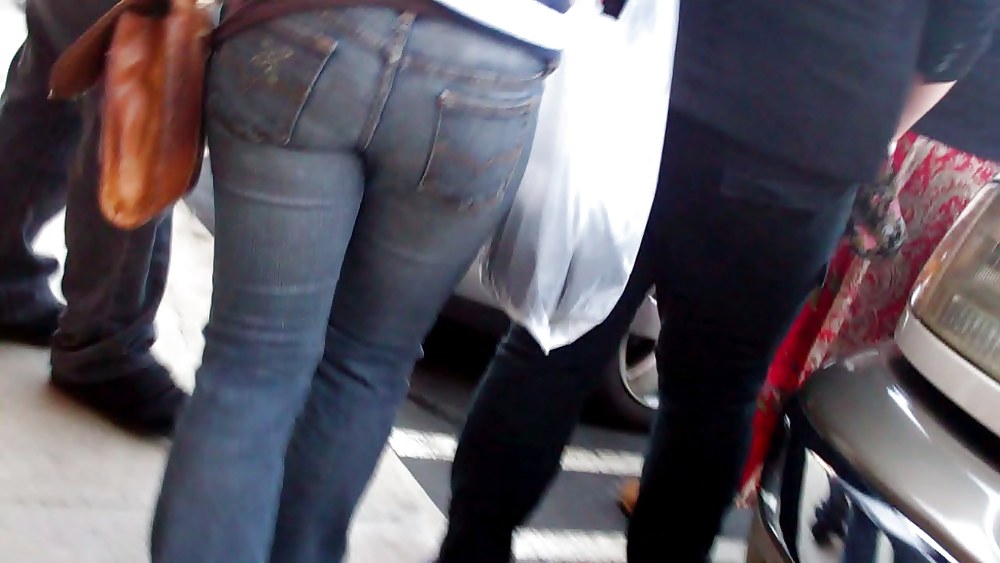 Butts & Ass in blue jeans looking tight #5923302