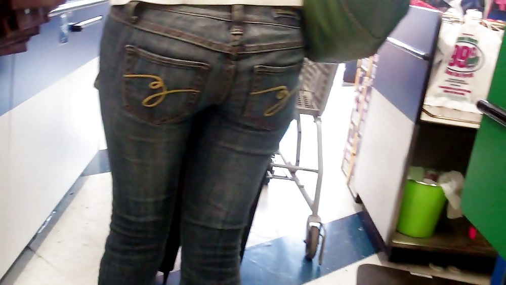 Butts & Ass in blue jeans looking tight #5923309
