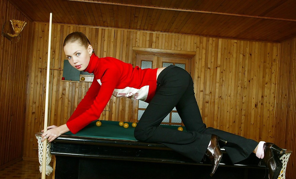 Cute russian teen Julia - Playing Billiard #12165129