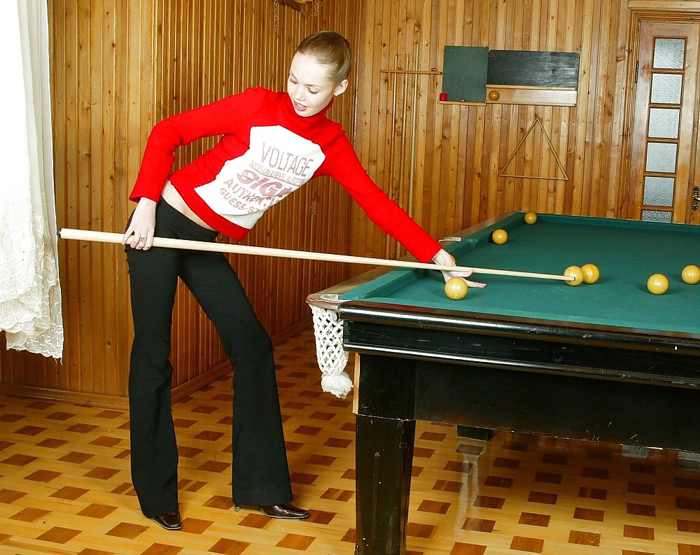 Cute russian teen Julia - Playing Billiard #12165139