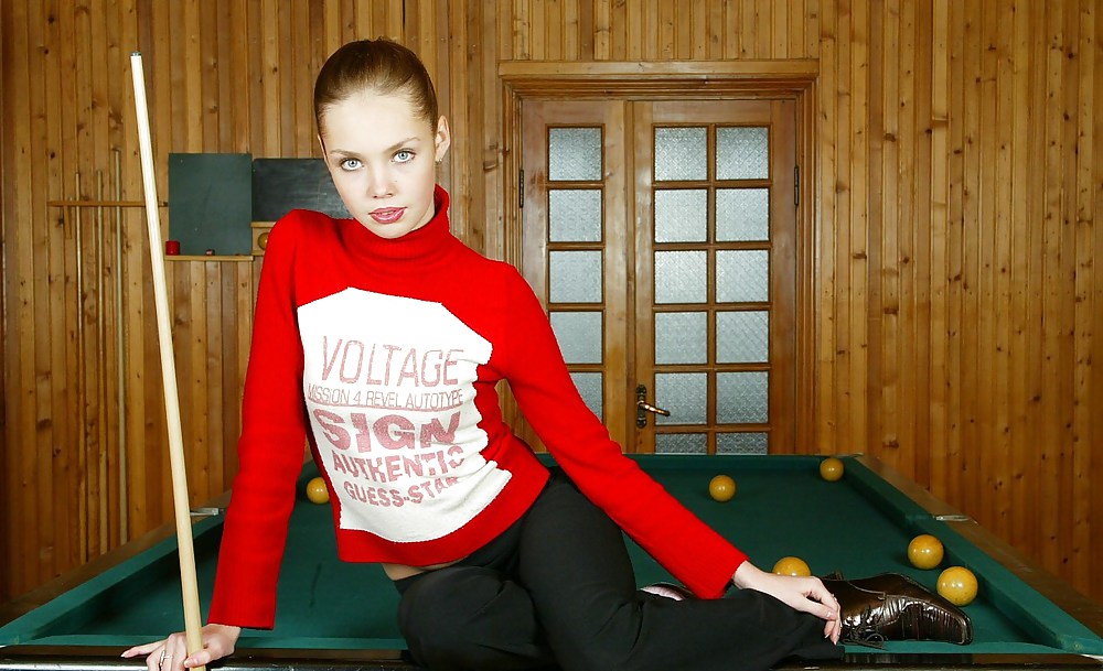 Cute russian teen Julia - Playing Billiard #12165426