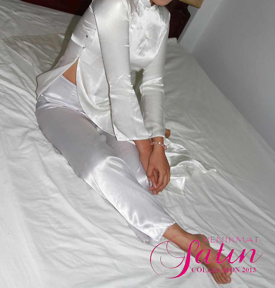 Sexy girl white satin dress #21883738