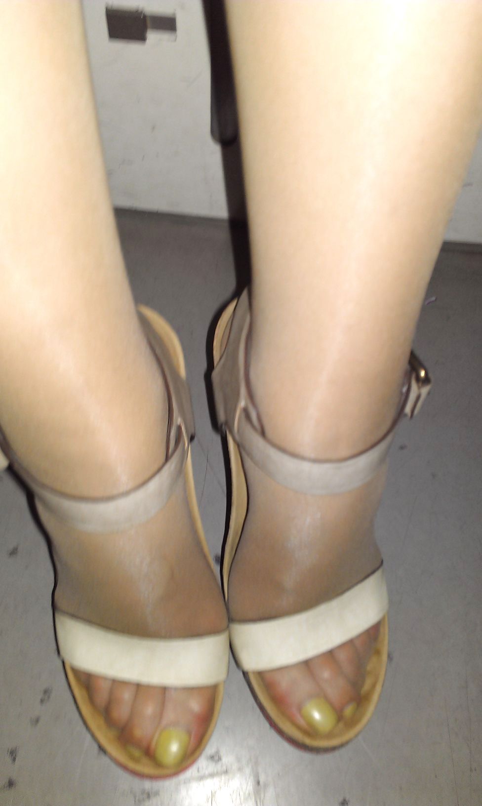 My super high wedges and pantyohse feet #15703571