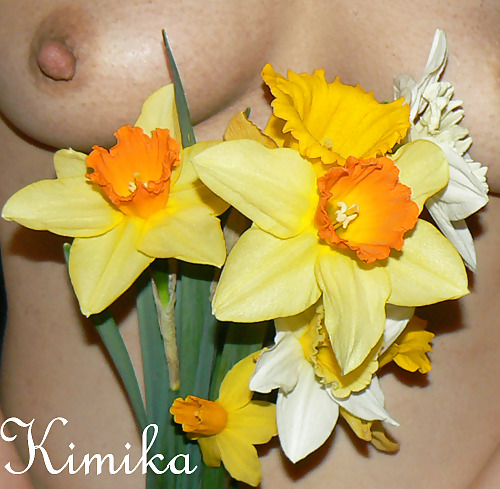 Kimika with flowers