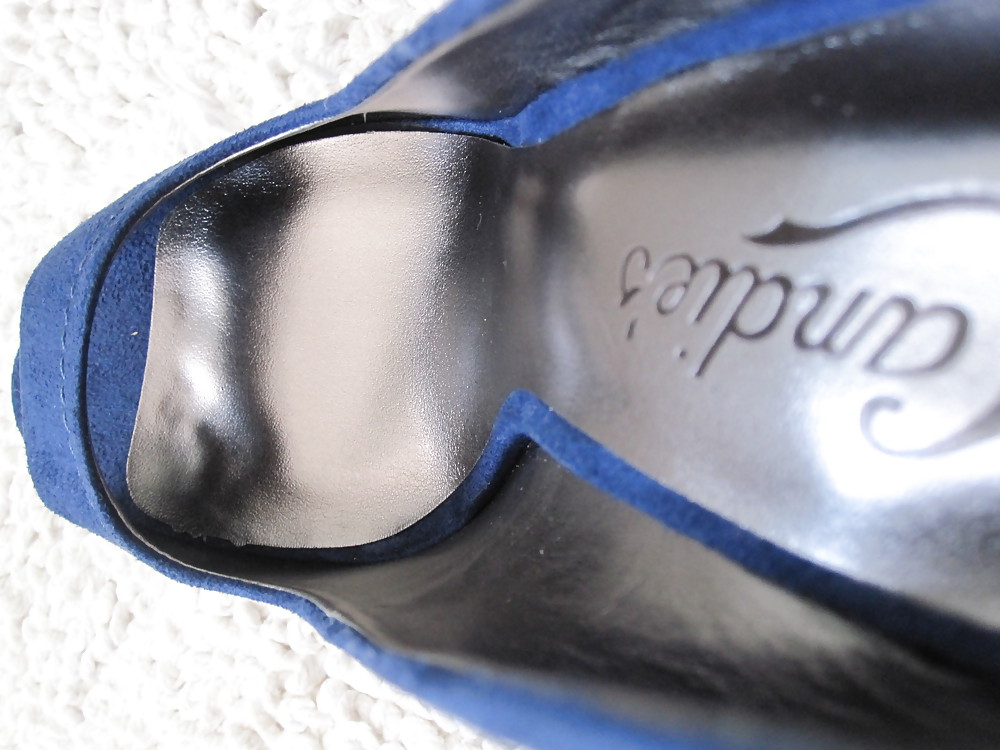 Blue Suede High Heel Shoes #3977269