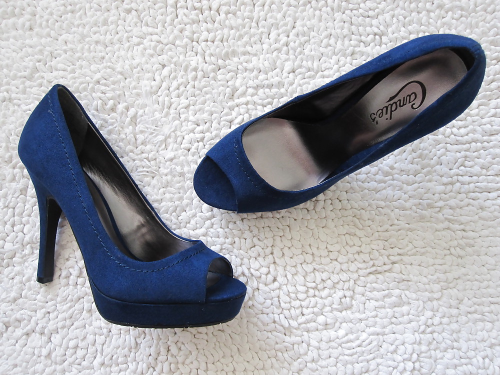 Daim Bleu Chaussures à Talons Hauts #3977332