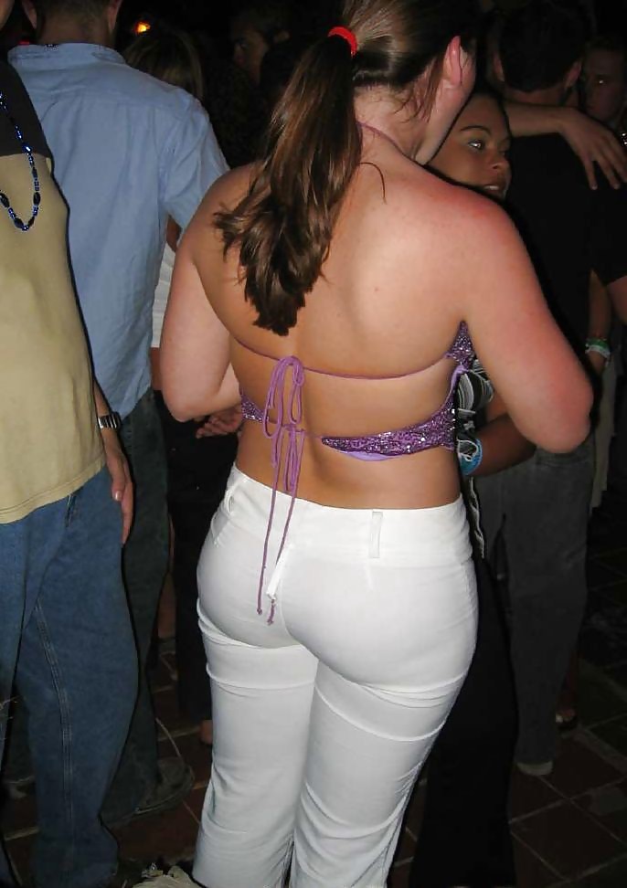 Candid Wives In White Pants VPL #18095494