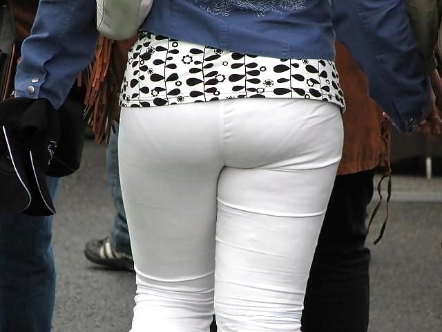 Candid Wives In White Pants VPL #18095508