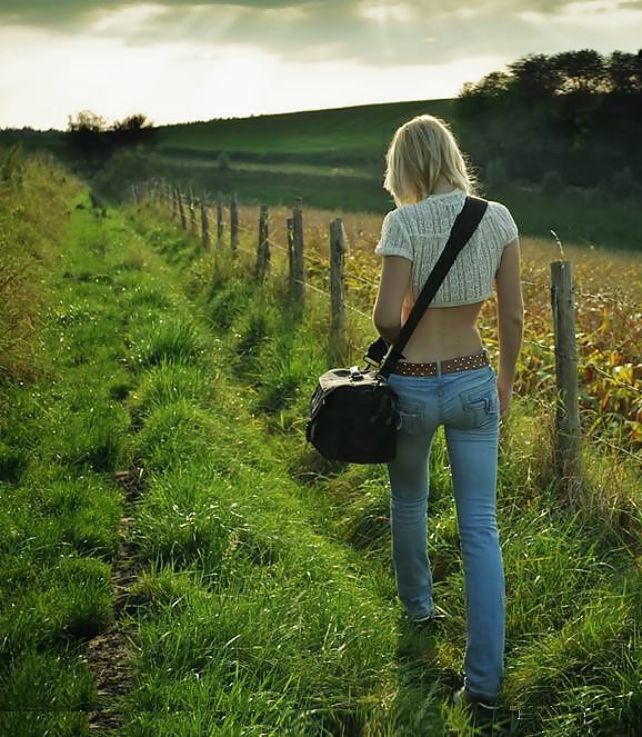 Girls in jeans - outdoor #8573175