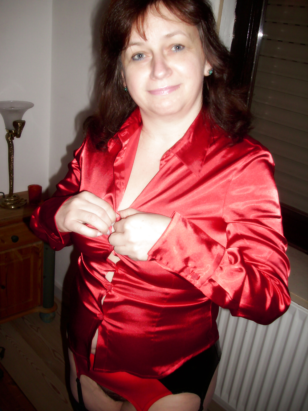 Satin Blouse fun with Crossdresser #22326090