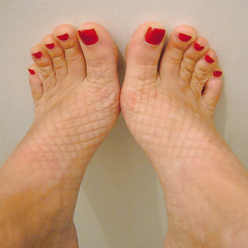 Bare feet polished toenails 3 #16477269
