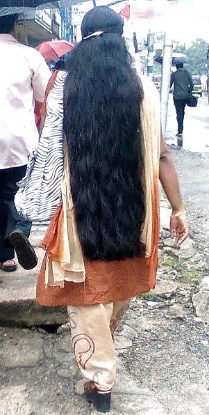 Indian Long Hair Auntys And Girls  #15278963