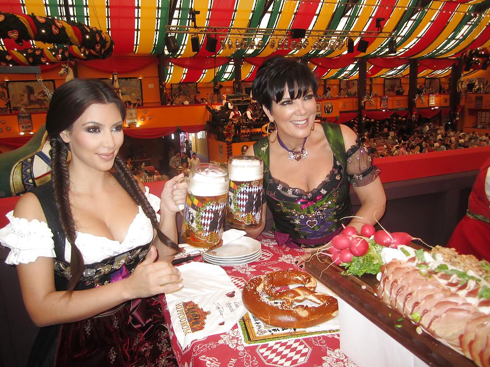 Kim Kardashian in a traditional dress for oktoberfest #3780345