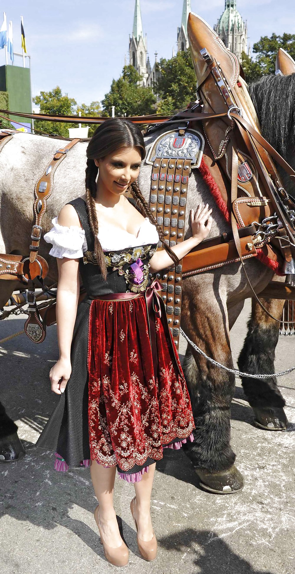 Kim Kardashian in a traditional dress for oktoberfest #3780405