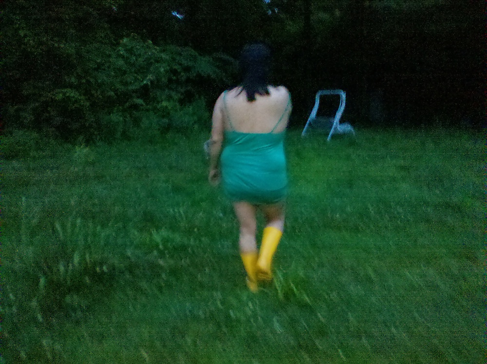 Hot n juicy wife Lydia Deetz walkin around backyard #4349182