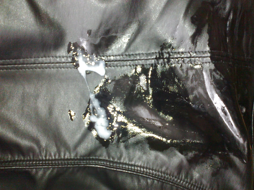 Fucking my sister's leather bag and cum on her jacket #16280423