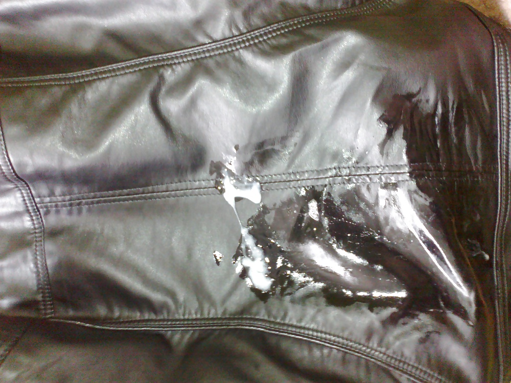 Fucking my sister's leather bag and cum on her jacket #16280437