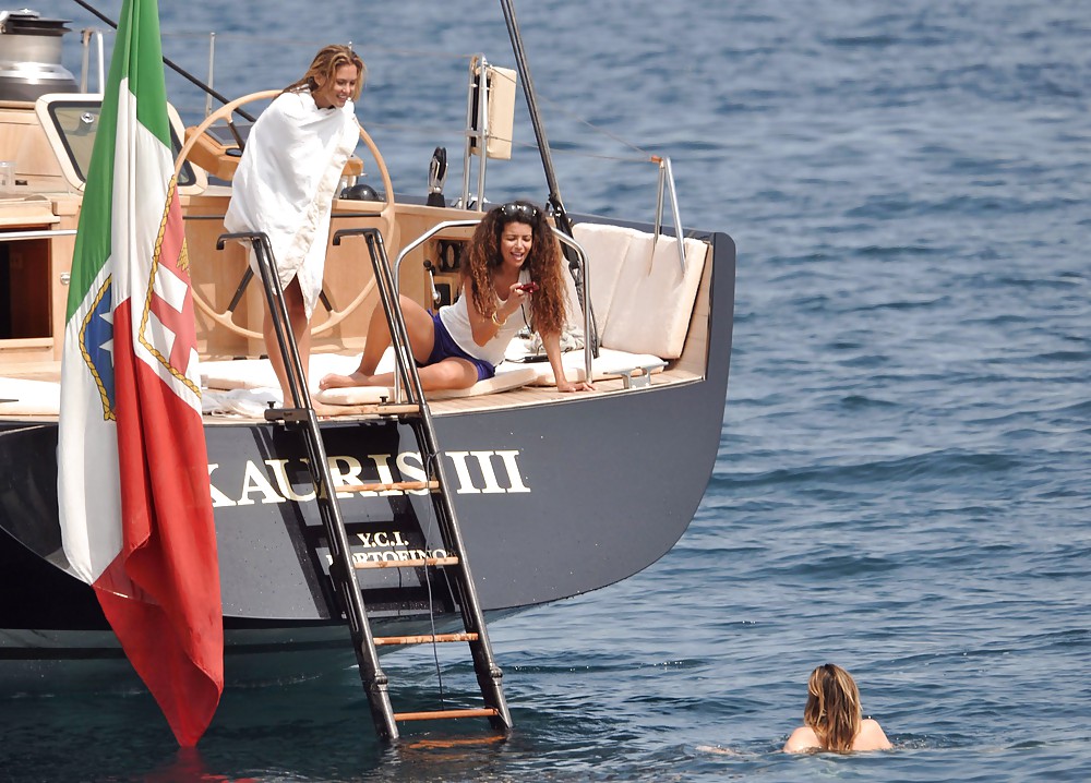Bar Refaeli relaxes in a tiny bikini on a yacht in Cannes #3904964