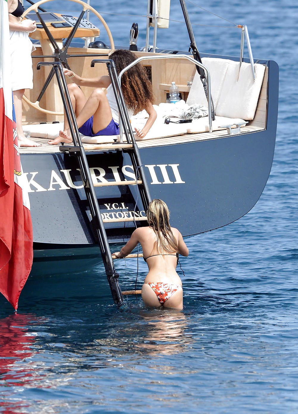 Bar Refaeli relaxes in a tiny bikini on a yacht in Cannes #3905073