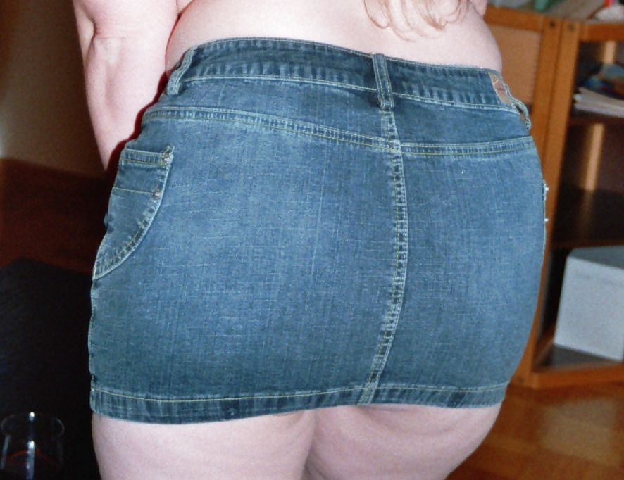 SAG - Wife's Hot Body In Short Tight Slinky Denim Skirt 13 #16497673