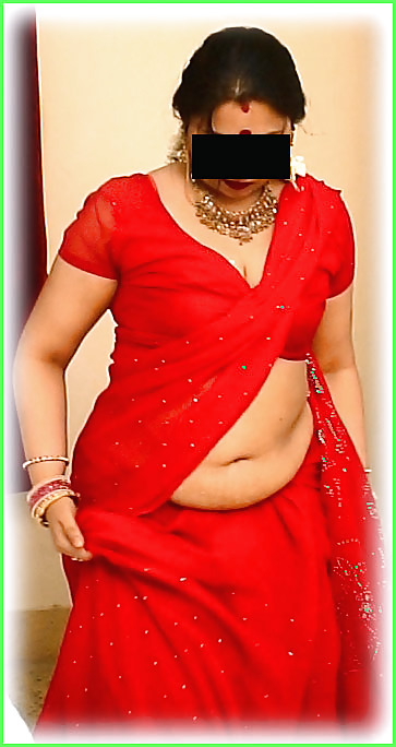 Indian wife exposed in red saree #2091950