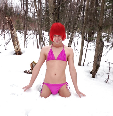 Tracy bikini fun on snow #17650605