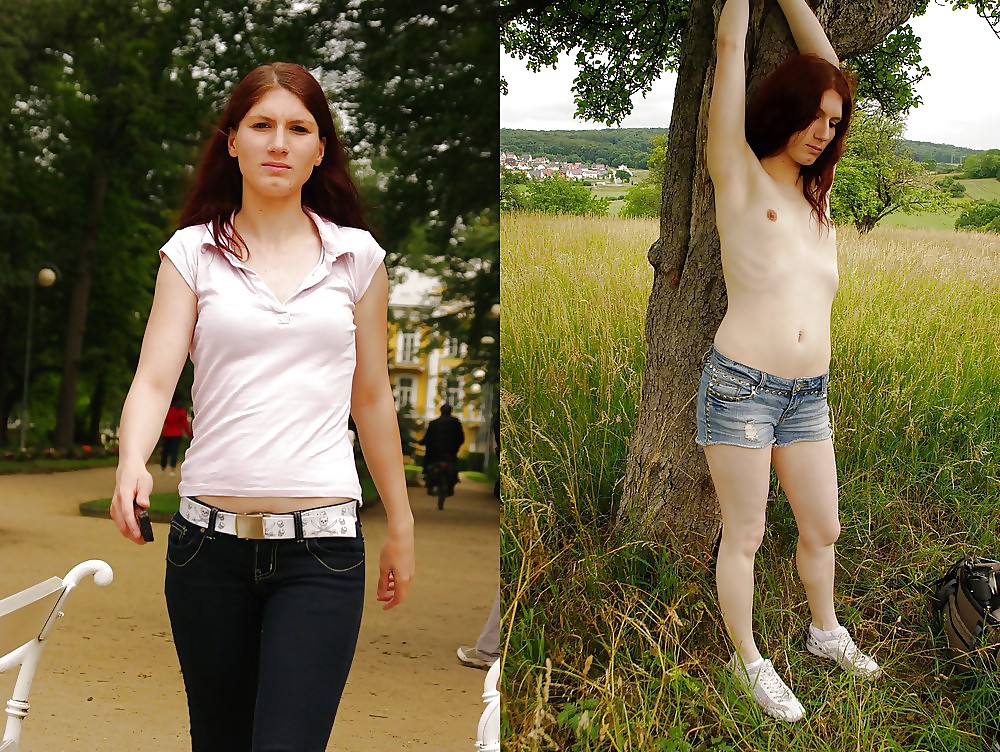 Jugendliche Entkleidet Gekleidet Vor Und Nach #15015371
