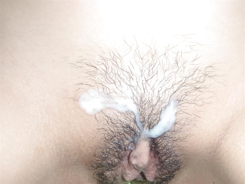 Haarige Fotze mit Sperma #8451208